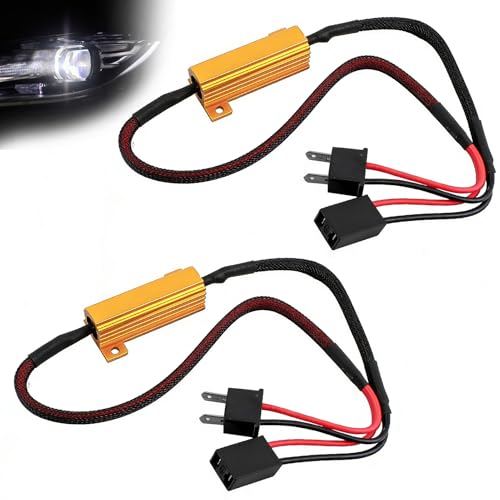 Aivane 2 Pcs Résistances Décodeur LED H7 SMD CANBUS No Error Résistances 50W 6Ohm 12V DC Auto LED Résistance Anti-scintillement pour Phares de Voiture,...