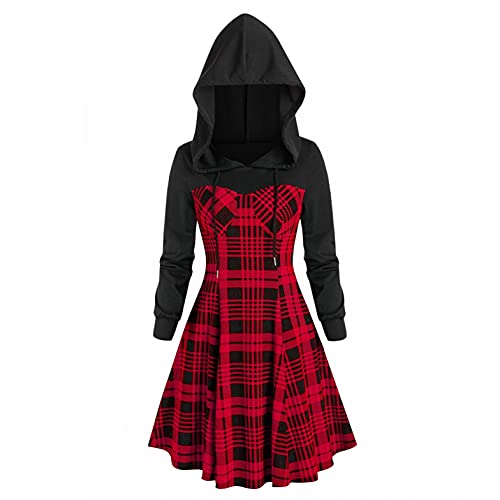 Gothic Clothes for Teens Girls Womens Long Hoodie Gothic Plus Size Coat Vintage Dress Hooded Elasticity Overwear Halloween