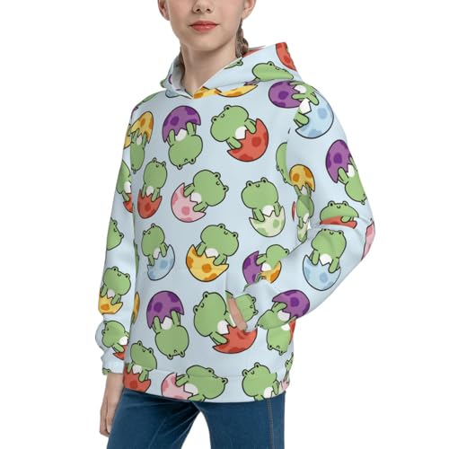 Cute Frog in Egg Kid Hoodies Boys Sweatshirts Girls Pullover with Pocket2