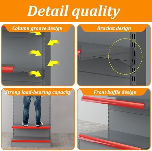 5-Shelf Gondola Display Rack for Retail, Grocery, Convenience Stores & Office Supplies - Wall-Mounted Shelving Unit (120cm x 165cm) - Maximize Visibility & Sales