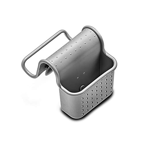 madesmart Towel & Sponge Saddle COLLECTION All-In-One Sinkware Storage, Ventilation Holes Promote Drying, Small, Grey