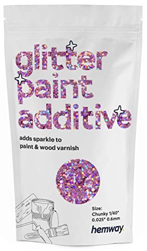 Hemway Glitter Paint Additive Chunky 1/40" 0.6mm Emulsion Water Based Paints Wall Ceiling