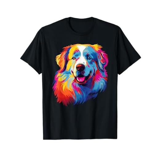 Watercolor Colorful Pyrenean Mountain Dog Great Pyrenees T-Shirt