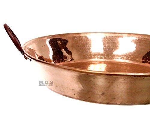 Paella Pan 17" Paellera De Cobre Spain España 100% Pure Hammered Hand-Made Artisan Copper Classic Traditional Seafood Marisco Cazo #TOP1