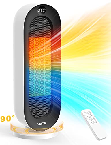Space Heater For Indoor Use, 1500W Fast Heating Ceramic Electric Heater With Thermostat, Remote #TOP25