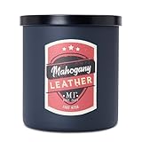 Manly Indulgence Mahogany Leather Scented Candles for Men, 2...