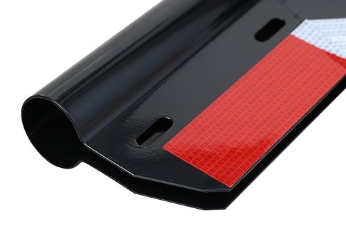 Image of TBOZZ Angled Mud Flap Hanger with Conspicuity Tape,1-1 /8 inch in Mounting Bolt Spacing,27 inch Length. Black Version.in Pair.(Left Hand+Right Hand)