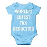 AW Fashions World's Cutest Tax Deduction Cute Novelty Funny Infant One-Piece Baby Bodysuit (Newborn, Light Blue)