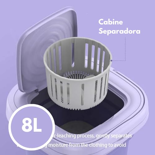 Máquina de lavar portátil, mini lavadora de alta capacidade de 8L com 3 modos de limpeza profunda la
