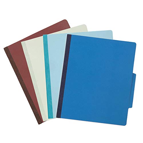 Blue Summit Supplies 12 Pressboard Classification Folders 2 Dividers, Letter Size Office Folders, 2’’ Tyvek Expansions With Fasteners, 6 Part Classification Folder In Assorted Colors, 12 Pack #TOP1