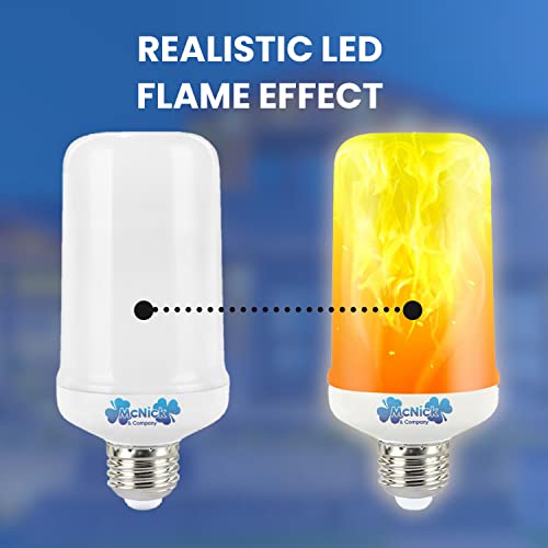 Mcnick & Company Flame Light Bulbs - Led Flickering Bulbs (4 Pack) - Flicker Flame Light Bulbs That Look Like Gas Lanthern - Light Bulbs That Look Like Flames #TOP2