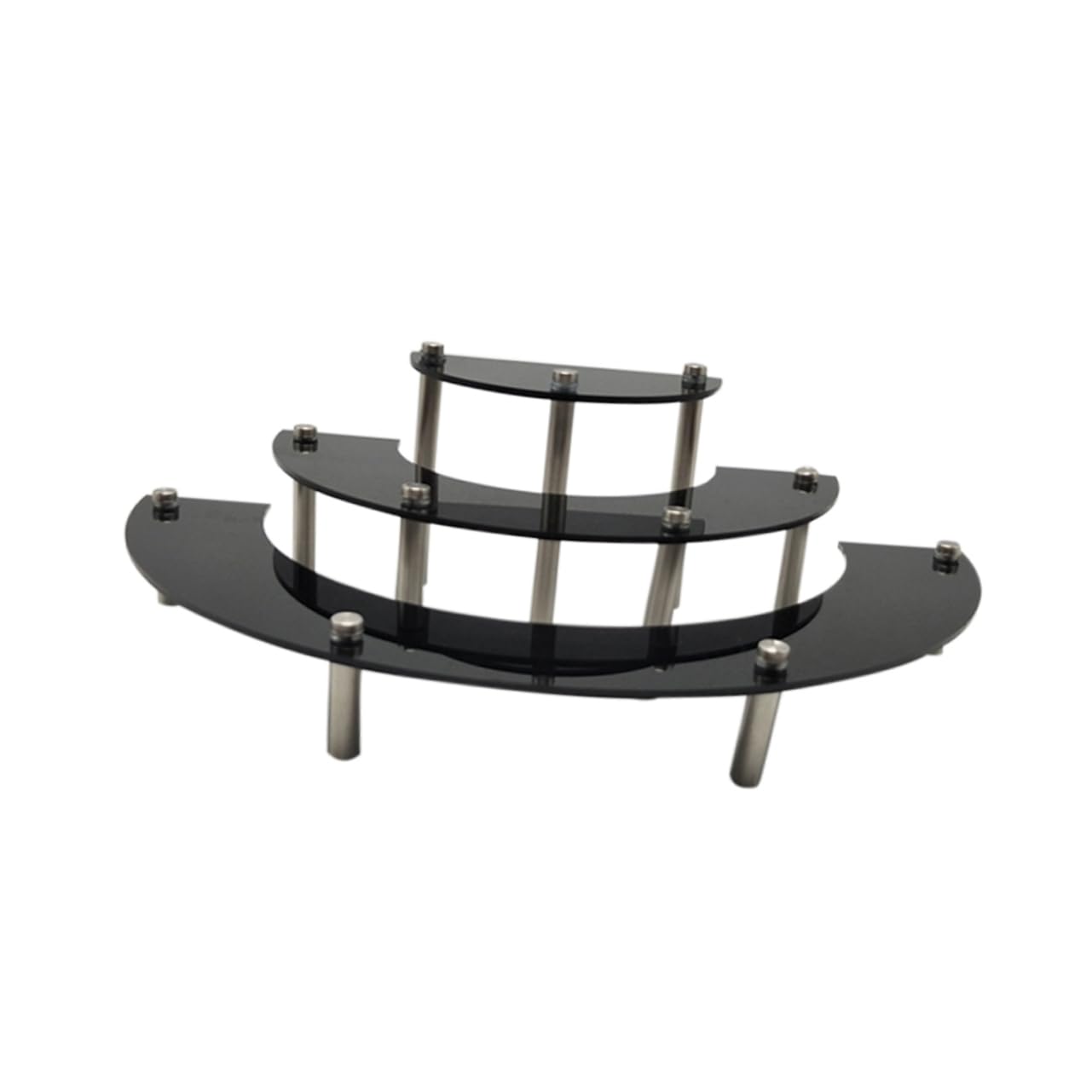 OUNONA 1PC Acrylic Cake Display Stand Elegant Cupcake Serving Platter for Weddings Parties Space Saving Dessert Tower for Cosmetics Dolls Black