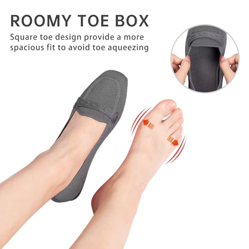 Image of Frank Mully Women's Loafer Flats Square Toe Comfortable Office Work Shoes, Cute Penny Loafer Slip On Walking Driving Shoes
