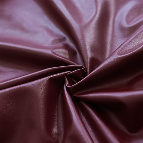Qubjus GF-YITAO-PU-JIUHONG-4 Dining Chair Covers, Solid Pu Leather Waterproof Oilproof Stretch Dining Chair Protector Cover Slipcover thumb #3