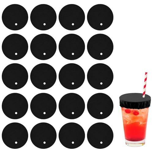20pcs Drink Cover Scrunchies, Women's Drink Protectors Lids with Straw Holes for 6-16cm/2.43-6.2 Inch Drug-Proof Reusable Beverage Covers for Nightclub Parties by XIHIRCD - Used condition - CA$7.00