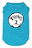 Sports Fan Dog T Shirt Pet Supplies Dog Funny Culture Shirts Mark Thing 1 to Thing 3 Printed Multiple Dogs Clothes Puppy Vest (Small, Blue02)