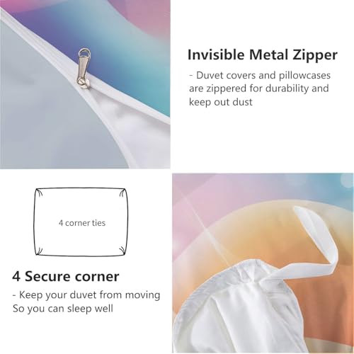 Housse de couette 200x200 fermeture éclair cachée microfibre douce - 7