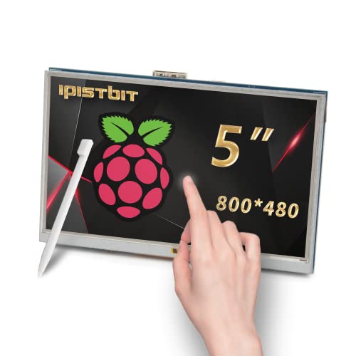 Image of 5 Inch Raspberry Pi Screen, Touchscreen Monitor 800x480 HDMI LCD Screen for Raspberry Pi 400 /4 /3 /2 /Zero /B /B+, Windows 11 /10 /8 /7