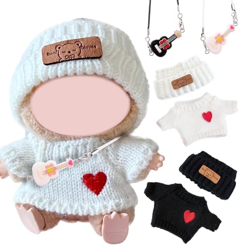 6 Stück Kleidung für Puppe, 17 cm Puppenkleidung Zubehör mit Weiße...