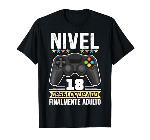 18 anos presente de aniversário menino humor menina Gamer t-shirt, Preto, S
