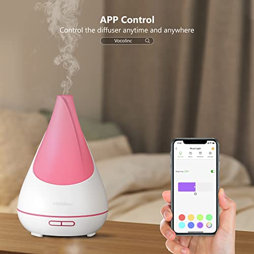Vocolinc Smart Diffusers For Essential Oils Large Room, 300Ml Ultrasonic Aromatherapy Diffuser, Essential Oil Diffusers Works With Apple Home Homekit Alexa, Google Home, App Voice Control #TOP4