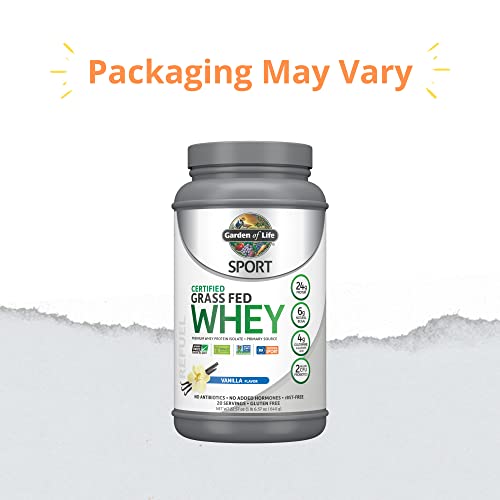 Garden of Life Sport Certified Grass Fed Clean Whey Protein Isolate, Vanilla, 22.57 Oz - Image 3
