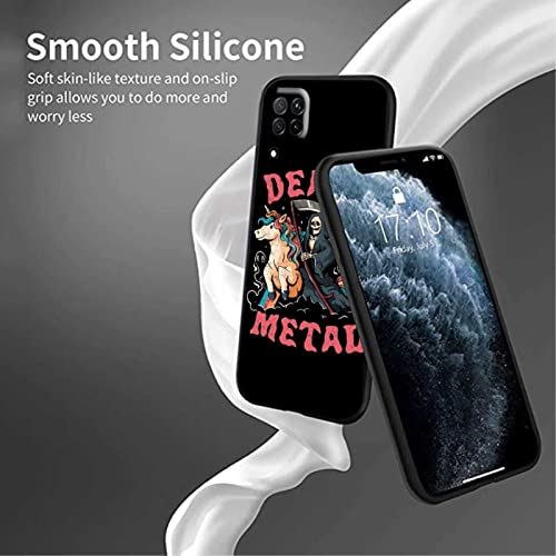 Compatible With Samsung Galaxy A12 Case, Skeleton And Unicorn Death Metal Ghost Skull Graphic For Samsung Case Women Men, Soft Silicone Stylish Shockproof Protective Case For Samsung #TOP4