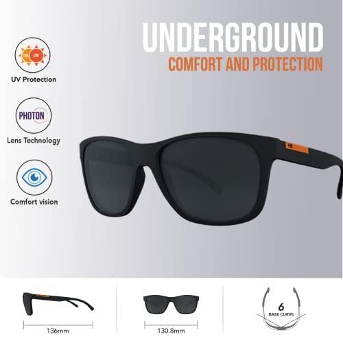 Óculos de sol UNDERGROUND HB AdultoUnissex Preto Matte/Vermelho Único