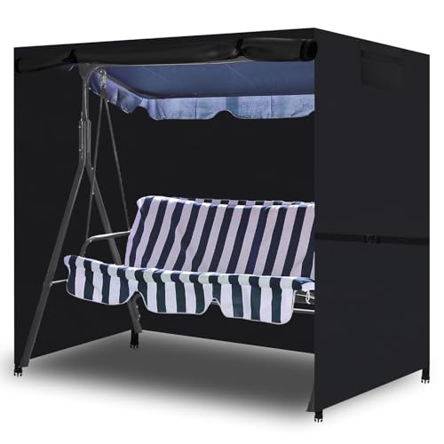 WLDGQGE Hollywoodschaukel Abdeckung 4 Sitzer, 600D Oxford-Stoff Gartenschaukel Abdeckplane,Wasserdicht und UV-beständig, Gilt für GartenSchaukel, (215 * 125 * 170cm)