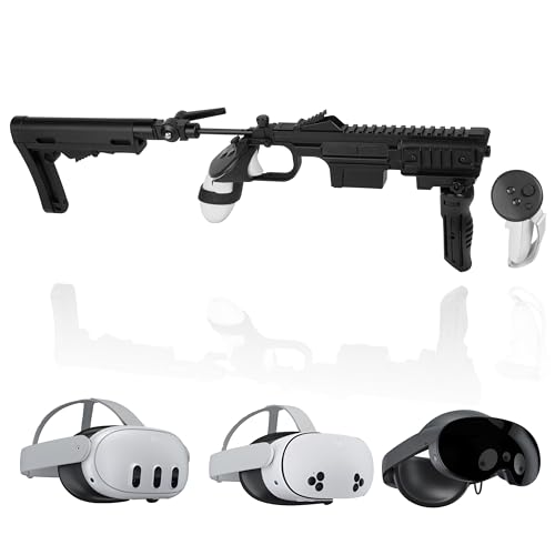 Vr Gun Stock for Quest 3 Quest 3s Quest pro-Controller Accessories for fps gameing,Adjustable & Foldable Design,Quick-Load System, Real-Time Reticle Sync，NylonConstruction-Right Hand
