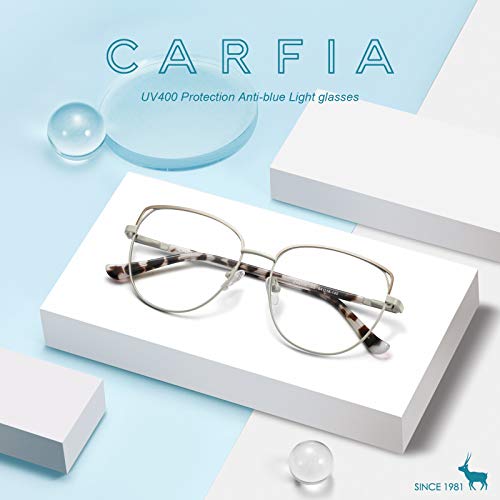 Image of CARFIA Cateye Womens Blue Light Blocking Glasses CA6205