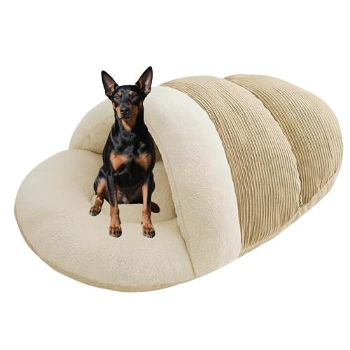Lifetips マンチェスターテリア(Manchester Terrier) ペットベッド 犬猫兼用 冬用 寝袋型 ふわふわ クッション 保温 防寒 洗える 小型犬 中型犬 室内 おしゃれ 北欧風 ソファ ハウス 快眠グッズ 抱っこ感覚 多頭飼い対応 寝
