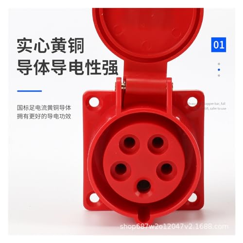 ZQ-315 Aviation Socket 5 Holes 16A5X16A Waterproof IP44 miniatura 2