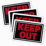 Keep Out Sign,Danger Constructicn Restricted Area Sign,Aluminum 14'x10' UV Ink Printed, Easy to Mount Weather Resistant for Bedroom (4-Pack)…