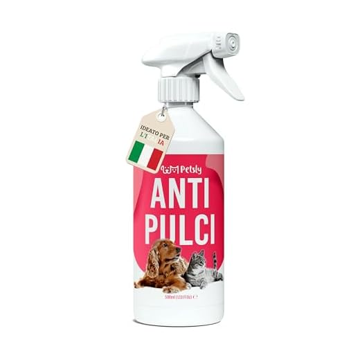 PETSLY Antiparassitario Cani e Gatti Spray - Repellente Naturale Antipulci Gatto e Antipulci Cane - Protezione Anti Pulci e Zecche Cani - Spray Antipulci per Cani - Antiparassitario per Cani, 500 ml