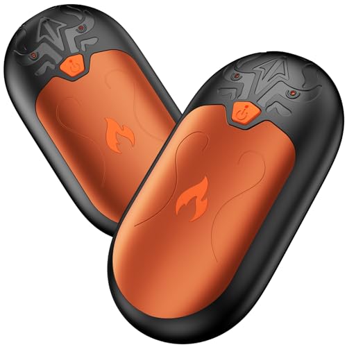 Calientamanos Recargable 2 Pack, Calientamanos Eléctricos con 24 Horas de Calor, 3 Modos de Calor, Calientamano Reutilizables para Pacientes de Reno, Mujeres Hombres(Negro)