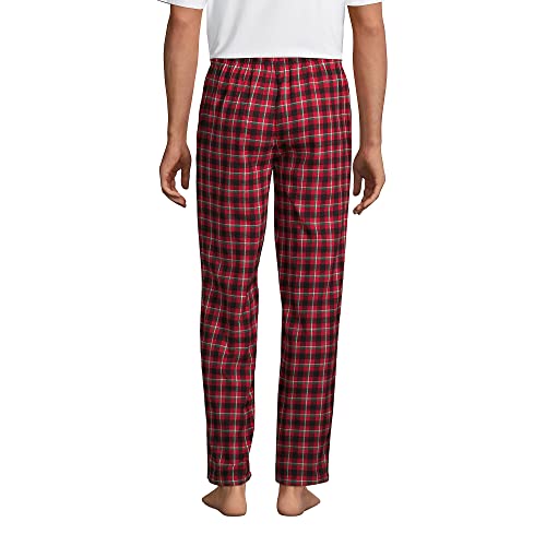 Lands' End Mens Flannel Pajama Pants Rich Red Field Check Regular Xx-Large #TOP1