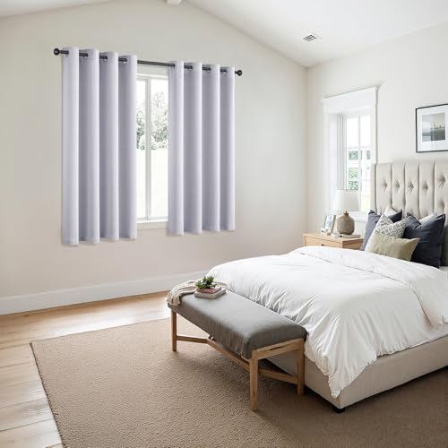 Image of MIULEE Blackout Curtains for Bedroom 2 Panels 55x68 Inch Long Greyish White