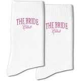 Grace Yonks Bride Socks - Pink and White Wedding Socks for Bridal Shower, Bachelorette Party Decorations - Bride To Be, Bridesmaid Gifts for Newlywed Couple(024)