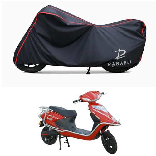 Image of Waterproof Bike Body Cover Compatible for | Tunwal Sport 63 Mid 60V LI | Taffeta Fabric, Red Piping Design, Bottom Elastic Fit | Dustproof, Sun UV & Rain Protection for All Bikes
