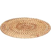 NapperonRondTissé,NapperonD'isolationThermiqueTresséEnRotinNaturel,NapperonsDeTableD...