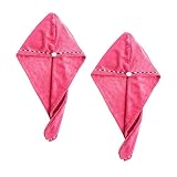 Home+ Toalla de Pelo de Microfibra Turbante 2 Piezas de Microfibra secador de Pelo tapón Absorbente Turbante de Encaje secador de Pelo Tapa Seca Toalla de...