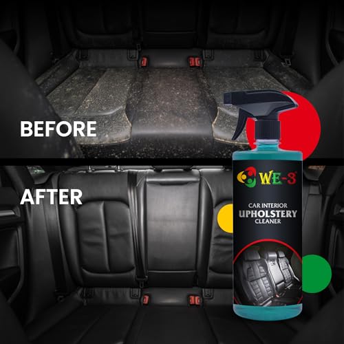 Image of WE-3 Car Interior Upholstery Cleaner - Restore Shine, Multi-Surface Stain Remover for Fabric, Vinyl, fiber, Rubber, Dashboard, Carpet, Roof, and Leather Surfaces (1LTR)