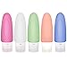 5 Pack Leakproof Silicone Travel Bottles, 3 oz Portable Refillable Travel Containers, Squeezable Food-grade Silicone Travel Tube Sets, Cosmetic Toiletry Containers