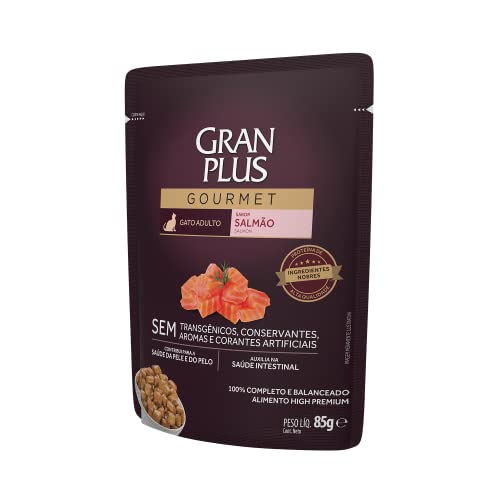 Guabi Ração Úmida Granplus Para Gatos Adultos Sachê Sabor Salmão 85G