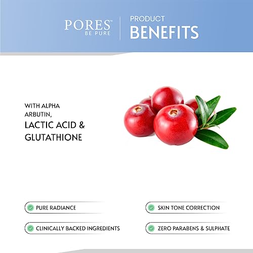 Image of PORES Be Pure Skin Brightening Face Scrub For Women & Men - 100 GM | Gentle Exfoliating Scrub for Face With Glutathione & Glycolic Acid | Blackhead & Dead Skin Remover Exfoliator for Glowing Skin