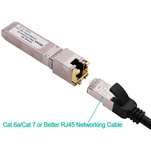 Image of 10G SFP+ to RJ45 Copper Modules, 1.25G /2.5G /5G /10GBase-T Ethernet Copper to SFP+ Transceiver Compatible for Ubiquiti Unifi UF-RJ45-10G /uacc-cm-rj45-mg (Cat 6a /7 or Better, 30-Meter)