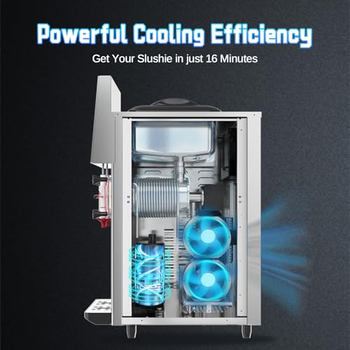Commercial Slushy Machine, Dual Tank, 18 Min 1st Batch, 6.4 Gal Cap Slushie Machine 6-9.5 Gal/hr High Output, 1800W Margarita Machine for Bars, Restaurants, Pool Parties, Catering, Events, Business by GSEICE - Image 2
