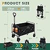 Ecogou Collapsible Wagon with Wheels, 370lbs Weight Capacity Foldable Beach Wagon with Flexible Handle Portable Utility Wagon Cart for Outdoor, Grocery, Garden, Camping #1