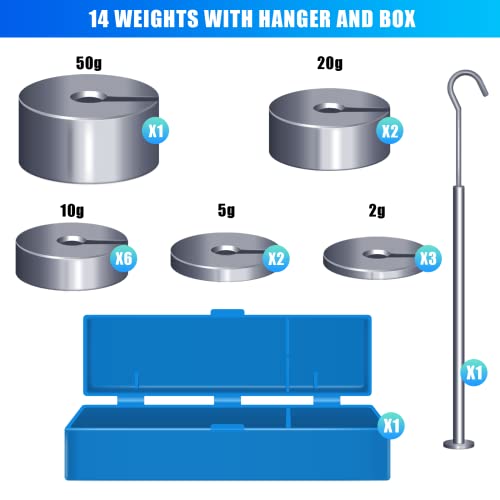 14 Pcs Small Weights For Crafts Metric Slotted Weight Set 2G 5G 10G 20G 50G With Hanger And Case #TOP1
